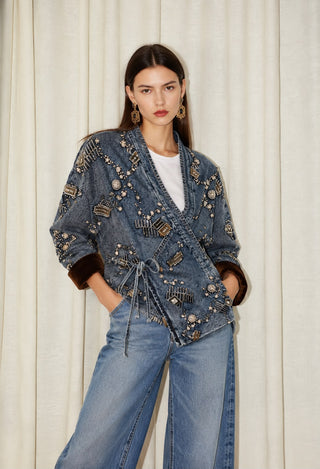 Disco Denim Wrap Jacket